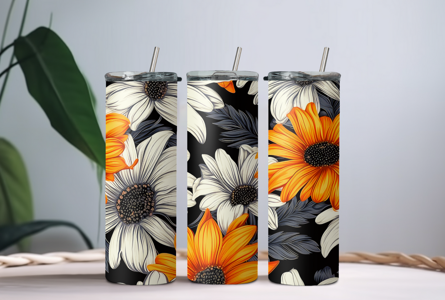 White & Orange Sunflowers